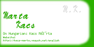 marta kacs business card